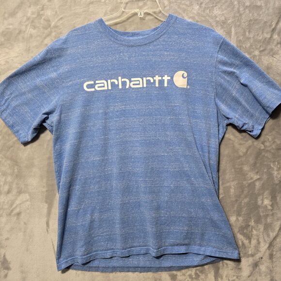 Carhartt Other - Carhartt T Shirt Mens 2XL Blue Heathered Loose Fit Crew Neck Workwear Heavy